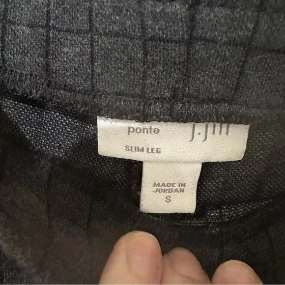 J. Jill Pointe Slim Leg Pants Dark Gray with Small Checker Print Size Small GUC - Picture 7 of 8